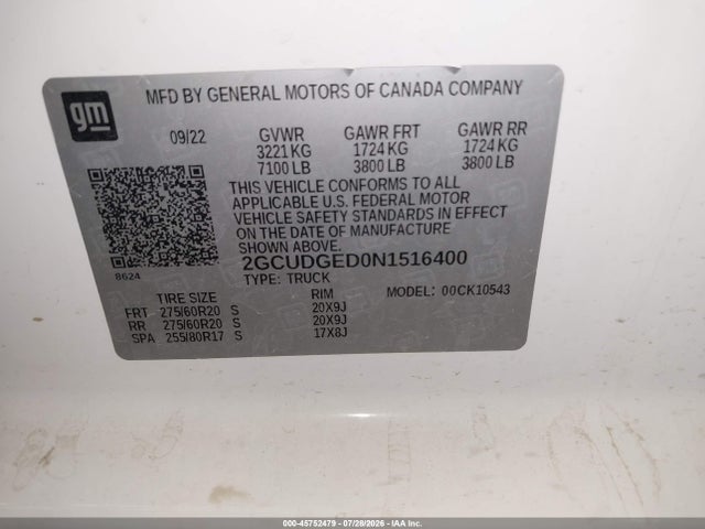 Chevrolet Silverado 1500 2022 2GCUDGED0N1516400 Image 9