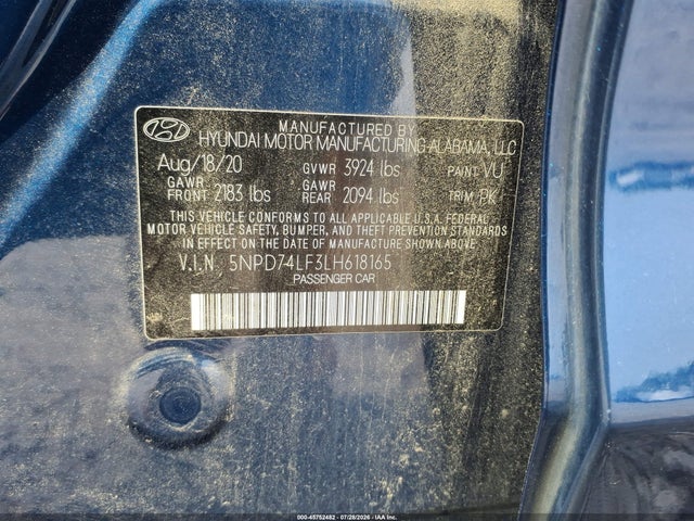 Hyundai ELANTRA SE 2020 5NPD74LF3LH618165 Image 9