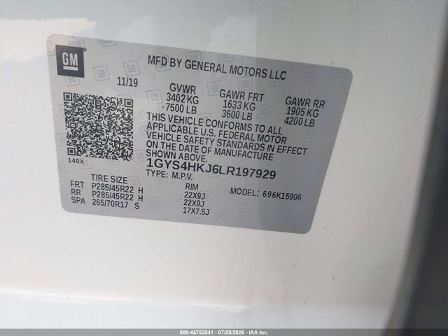 Aukcja sprzedaży 2020 Cadillac Escalade Esv 4wd Luxury, vin: 1GYS4HKJ6LR197929, numer aukcji: 45752541