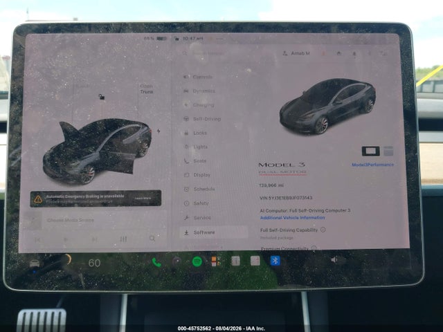 45752562 :رقم المزاد ، 5YJ3E1EB9JF073143 vin ، 2018 Tesla Model 3 Long Range/performance مزاد بيع