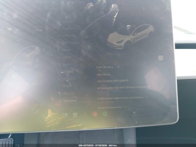 Aukcja sprzedaży 2023 Tesla Model 3 Rear-wheel Drive, vin: 5YJ3E1EA8PF398110, numer aukcji: 45752635