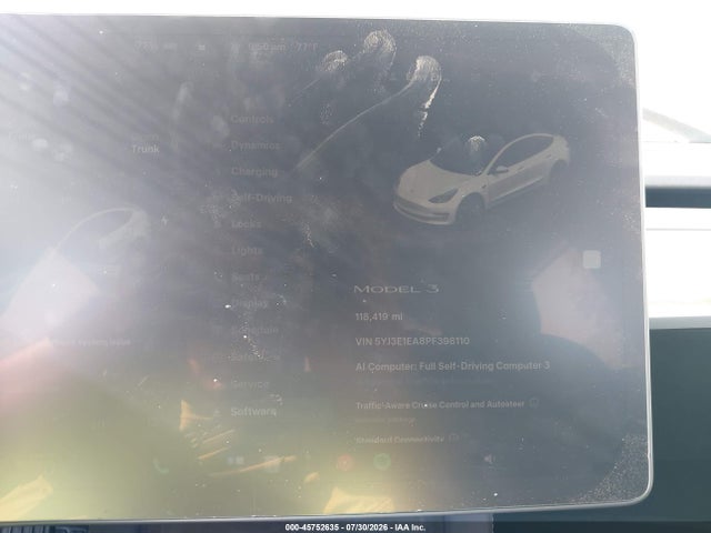 Aukcja sprzedaży 2023 Tesla Model 3 Rear-wheel Drive, vin: 5YJ3E1EA8PF398110, numer aukcji: 45752635