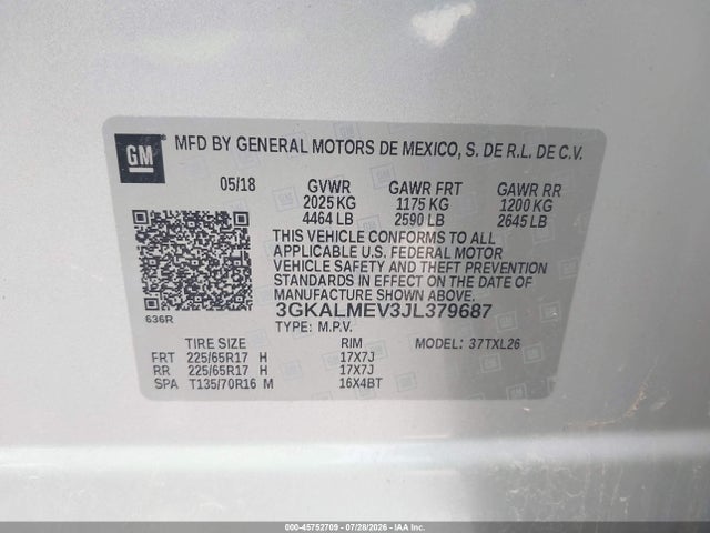 GMC Terrain Sle 2018 3GKALMEV3JL379687 Image 9