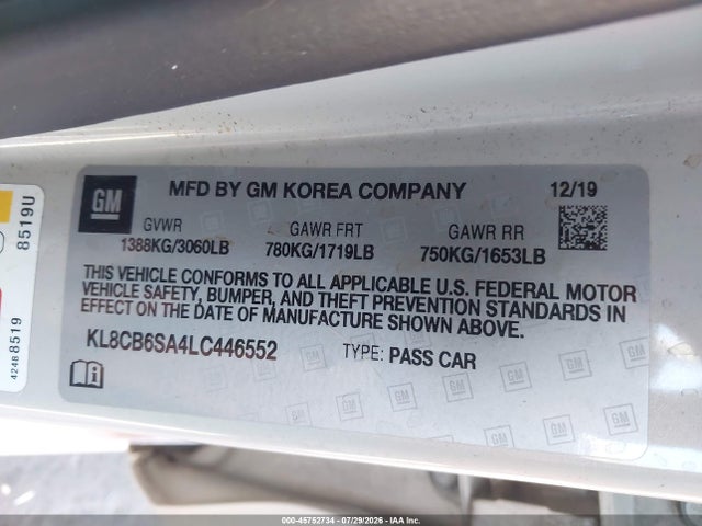 Chevrolet Spark Fwd Ls Automatic 2020 KL8CB6SA4LC446552 Image 9