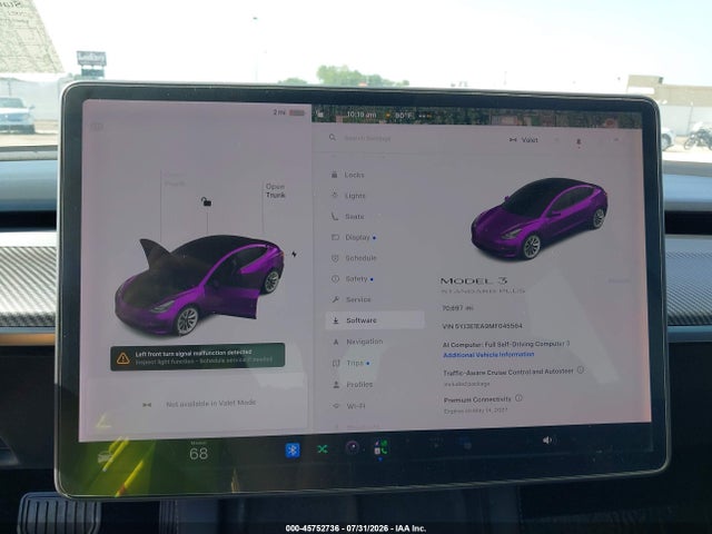 Auction sale of the 2021 Tesla Model 3 Standard Range Plus Rear-wheel Drive, vin: 5YJ3E1EA9MF045564, lot number: 45752736