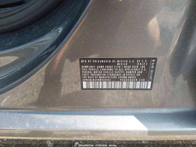 Продаж на аукціоні авто 2022 Volkswagen Jetta 1.5t S, vin: 3VWCM7BU5NM030302, номер лоту: 45752744