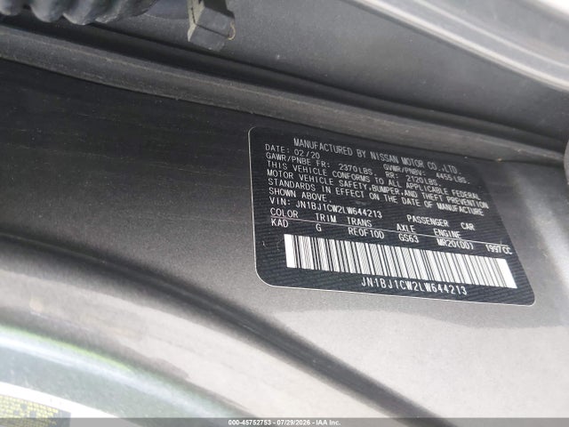 2020 Nissan Rogue Sport Sv Awd Xtronic Cvt მანქანა იყიდება აუქციონზე, vin: JN1BJ1CW2LW644213, აუქციონის ნომერი: 45752753