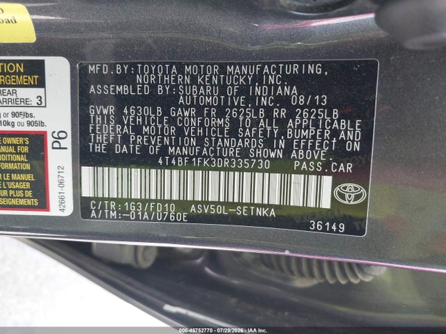 Продаж на аукціоні авто 2013 Toyota Camry Le, vin: 4T4BF1FK3DR335730, номер лоту: 45752770