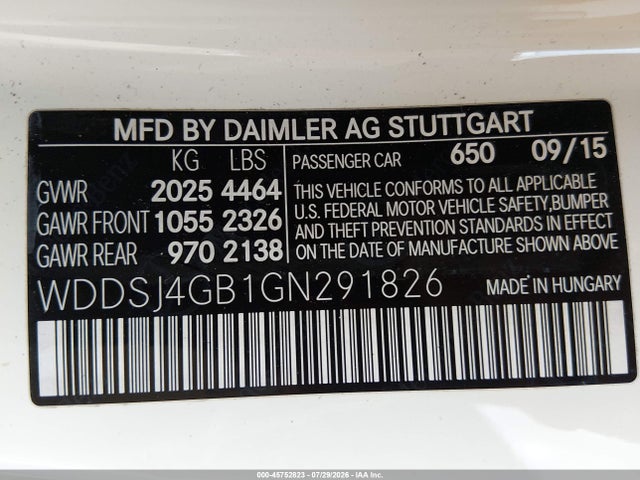 2016 Mercedes-benz Cla 250 4matic მანქანა იყიდება აუქციონზე, vin: WDDSJ4GB1GN291826, აუქციონის ნომერი: 45752823
