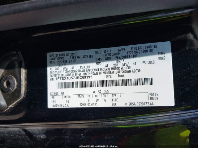 Ford F-150 Xlt 2018 1FTEX1C57JKC69195 Image 9