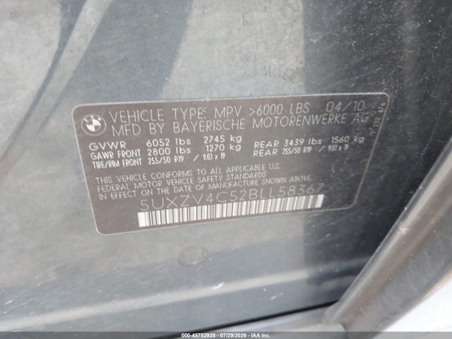 Продажа на аукционе авто 2011 Bmw X5 Xdrive35i/xdrive35i Premium/xdrive35i Sport Activity, vin: 5UXZV4C52BLL58367, номер лота: 45752928