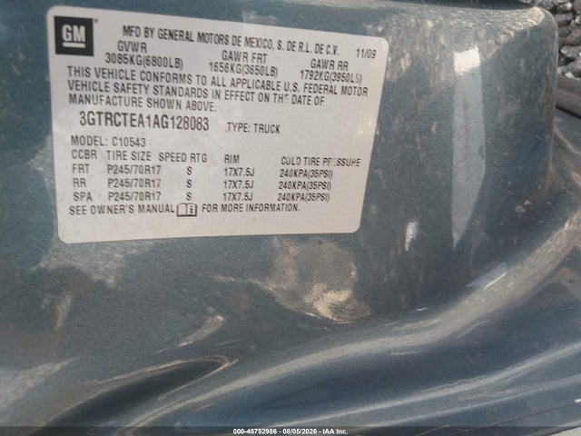 Aukcja sprzedaży 2010 Gmc Sierra 1500 Work Truck, vin: 3GTRCTEA1AG128083, numer aukcji: 45752986