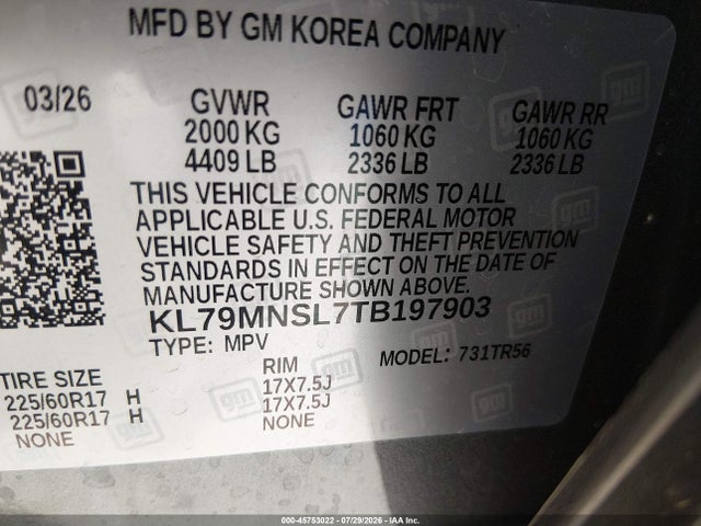 Chevrolet Trailblazer Awd Ls 2026 KL79MNSL7TB197903 Image 9
