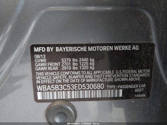BMW 535i Xdrive 2014 WBA5B3C53ED530680 Image 9