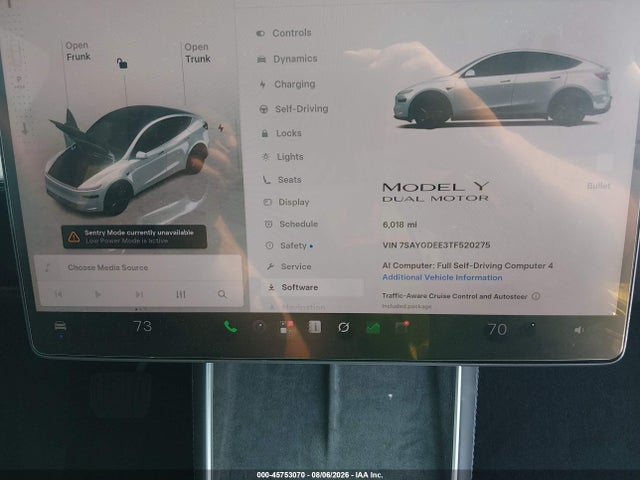 Продаж на аукціоні авто 2026 Tesla Model Y All-wheel Drive/long Range Launch Series/premium All-wheel Drive, vin: 7SAYGDEE3TF520275, номер лоту: 45753070