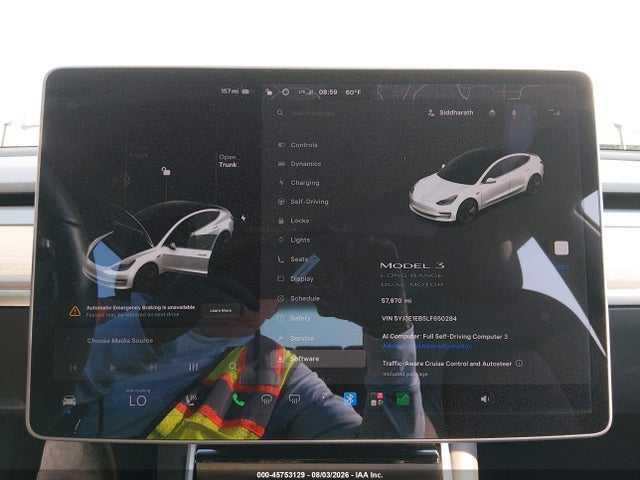 Aukcja sprzedaży 2020 Tesla Model 3 Long Range Dual Motor All-wheel Drive, vin: 5YJ3E1EB5LF650284, numer aukcji: 45753129