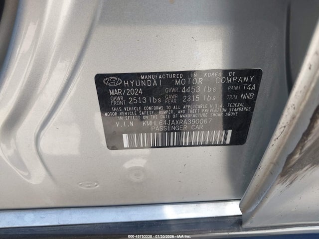 Hyundai SONATA SEL 2024 KMHL64JAXRA390067 Image 9