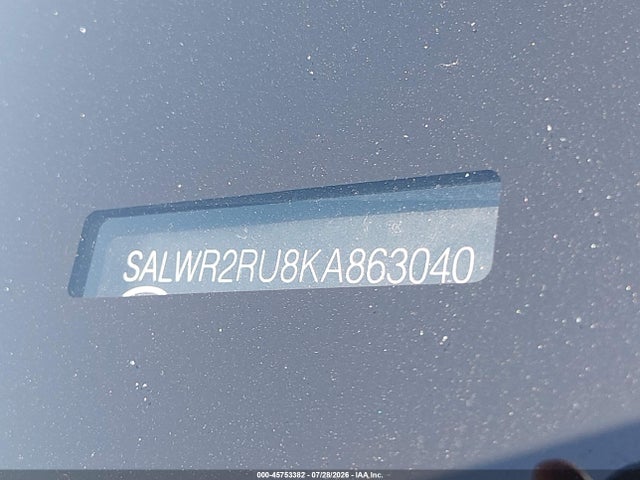 45753382 :رقم المزاد ، SALWR2RU8KA863040 vin ، 2019 Land Rover Range Rover Sport Hse Mhev مزاد بيع