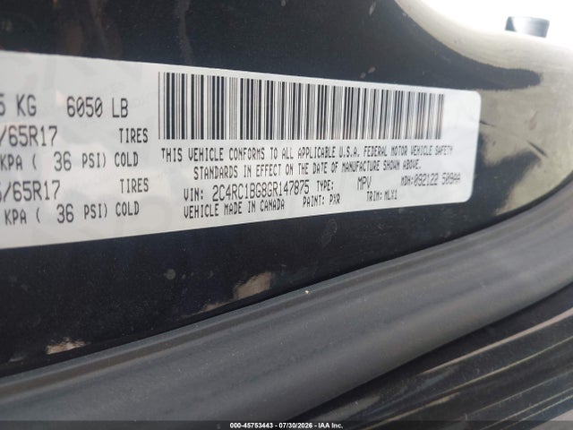 45753443 :رقم المزاد ، 2C4RC1BG8GR147875 vin ، 2016 Chrysler Town & Country Touring مزاد بيع