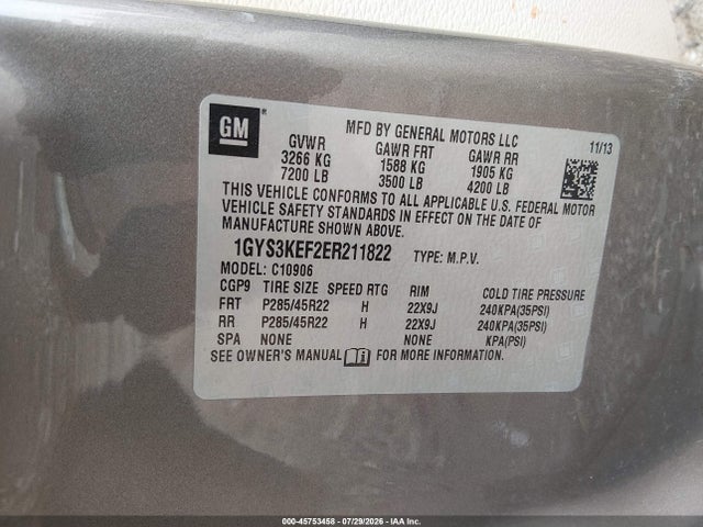 Cadillac Escalade Esv Platinum Edition 2014 1GYS3KEF2ER211822 Image 9