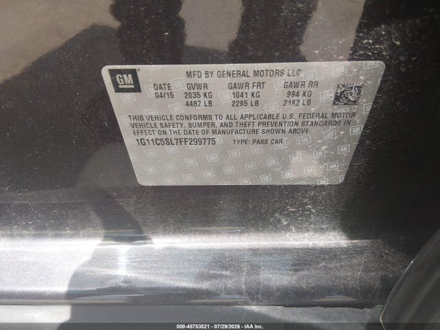 Chevrolet MALIBU 1LT 2015 1G11C5SL7FF299775 Image 9