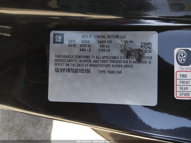 Chevrolet Camaro 1ss 2018 1G1FF1R70J0165166 Image 9