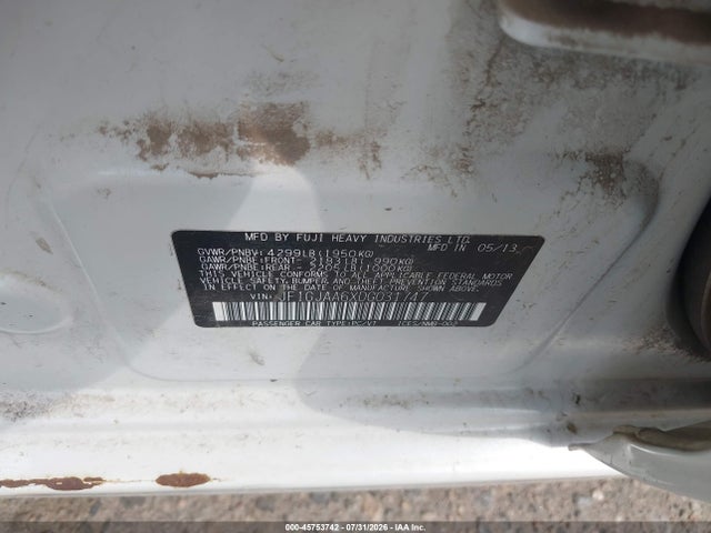 Продаж на аукціоні авто 2013 Subaru Impreza 2.0i, vin: JF1GJAA6XDG031747, номер лоту: 45753742