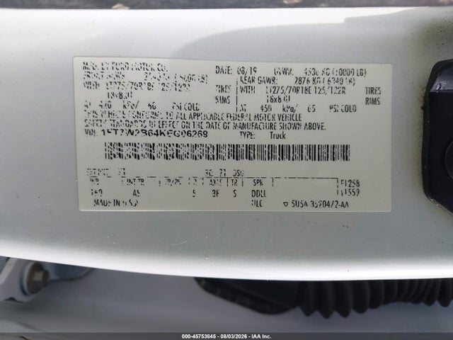 Aukcja sprzedaży 2019 Ford F-250 Xl, vin: 1FT7W2B64KEG06269, numer aukcji: 45753845
