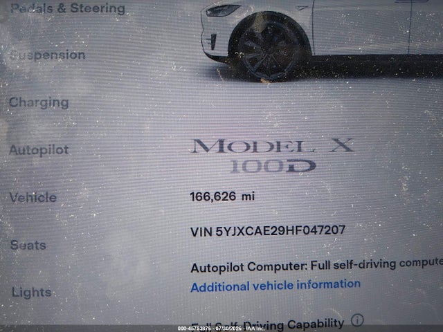 Aukcja sprzedaży 2017 Tesla Model X 100d/75d/90d, vin: 5YJXCAE29HF047207, numer aukcji: 45753876