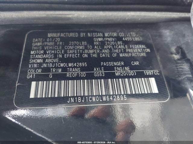 Продажа на аукционе авто 2020 Nissan Rogue Sport Sv Awd Xtronic Cvt, vin: JN1BJ1CW0LW642895, номер лота: 45753893