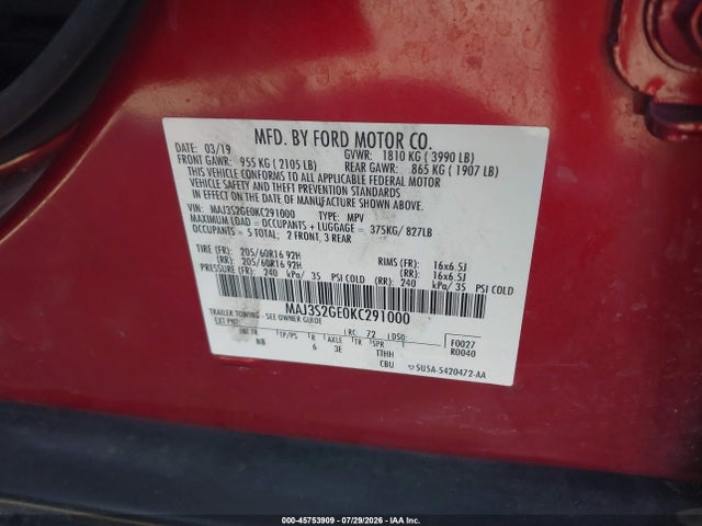 Ford Ecosport Se 2019 MAJ3S2GE0KC291000 Image 9