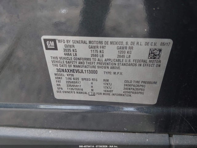 Chevrolet EQUINOX LS 2018 3GNAXHEV6JL113000 Image 9