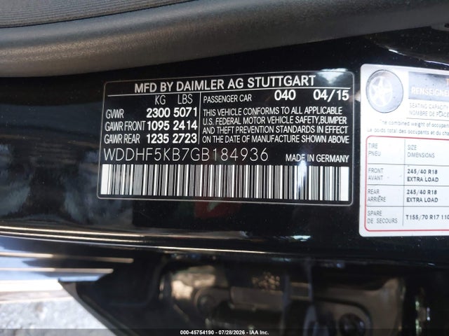 WDDHF5KB7GB184936 Mercedes-Benz E 350