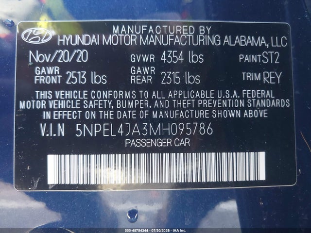 Hyundai SONATA SEL 2021 5NPEL4JA3MH095786 Image 9