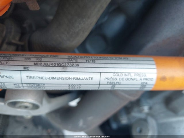 KTM Rc 390 2016 MD2JGJ401GC273239 Image 10