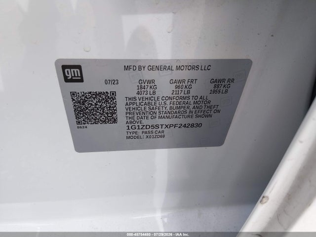 Продажа на аукционе авто 2023 Chevrolet Malibu Fwd 1lt, vin: 1G1ZD5STXPF242830, номер лота: 45754480