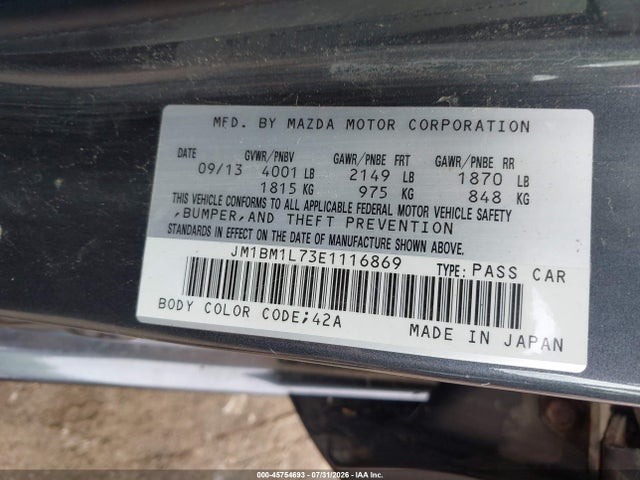 Mazda Mazda3 I Touring 2014 JM1BM1L73E1116869 Image 9