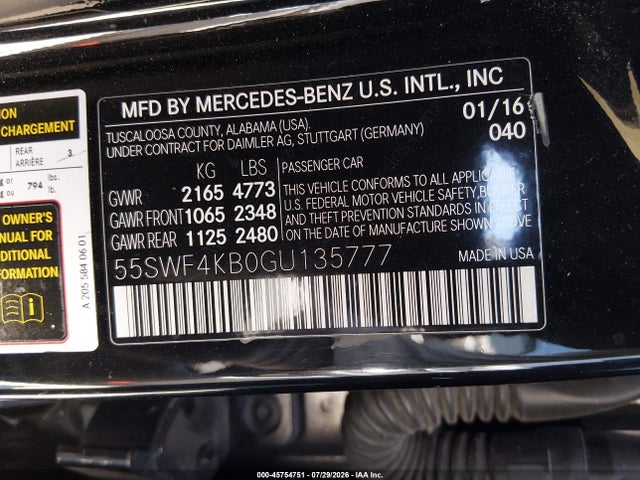 55SWF4KB0GU135777 Mercedes-Benz C 300 Sport 4matic