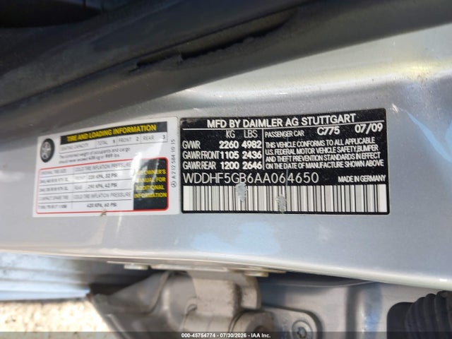 45754774 :رقم المزاد ، WDDHF5GB6AA064650 vin ، 2010 Mercedes-benz E 350 مزاد بيع