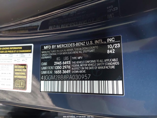 Продажа на аукционе авто 2023 Mercedes-benz Eqe 350+ Suv, vin: 4JGGM2BB8PA030957, номер лота: 45754816