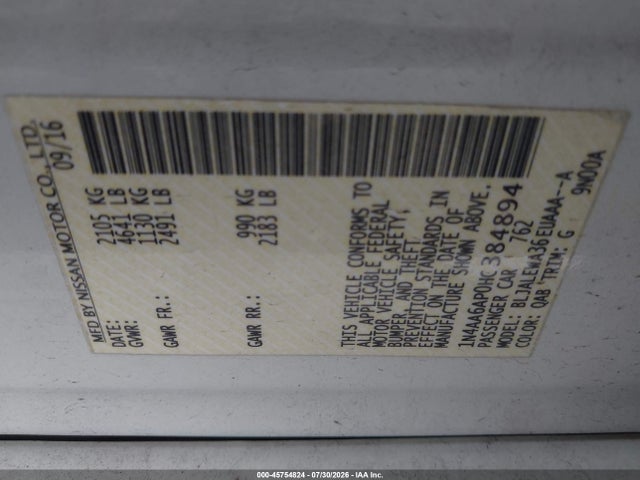 Nissan Maxima 3.5 Sl 2017 1N4AA6AP0HC384894 Image 9