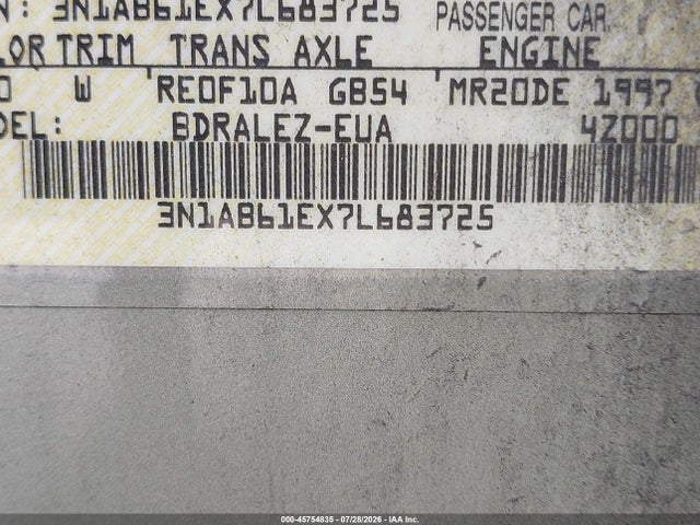 2007 Nissan Sentra 2.0s მანქანა იყიდება აუქციონზე, vin: 3N1AB61EX7L683725, აუქციონის ნომერი: 45754835