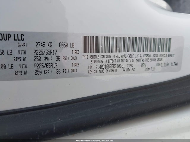 Aukcja sprzedaży 2015 Chrysler Town & Country Limited Platinum, vin: 2C4RC1GG7FR610161, numer aukcji: 45754858