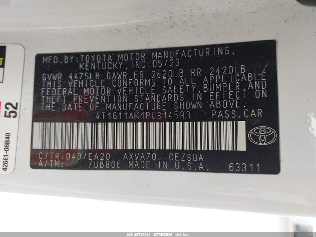 Toyota CAMRY SE 2023 4T1G11AK1PU814593 Image 9
