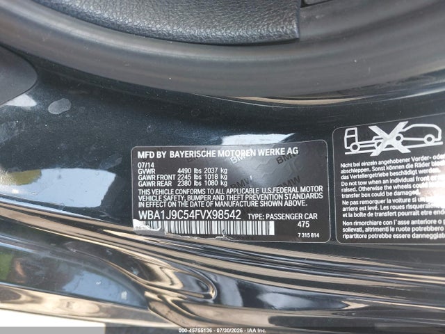 Aukcja sprzedaży 2015 Bmw M235 Xdrive, vin: WBA1J9C54FVX98542, numer aukcji: 45755136