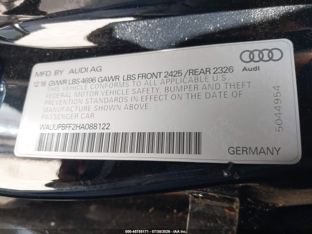 WAUUPBFF2HA088122 Audi A3 Sportback E-tron Premium