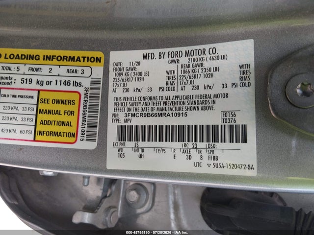 3FMCR9B66MRA10915 Ford Bronco Sport Big Bend