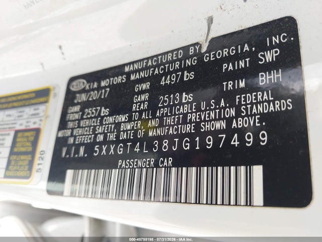 KIA Optima Lx 2018 5XXGT4L38JG197499 Image 9
