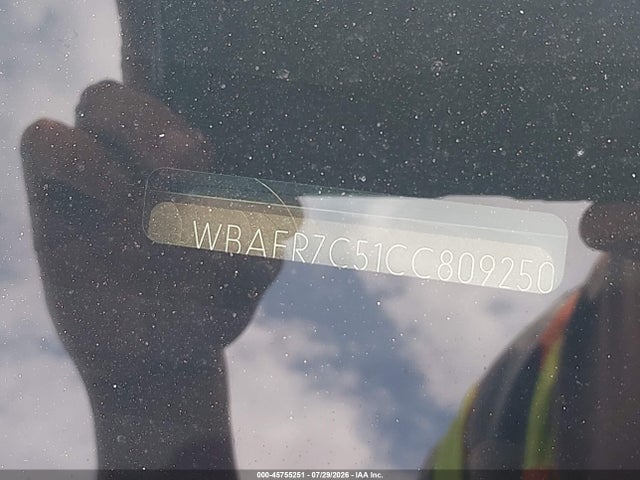 2012 Bmw 535i მანქანა იყიდება აუქციონზე, vin: WBAFR7C51CC809250, აუქციონის ნომერი: 45755251