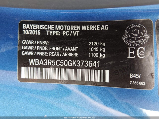 Продаж на аукціоні авто 2016 Bmw 435i Xdrive, vin: WBA3R5C50GK373641, номер лоту: 45755266
